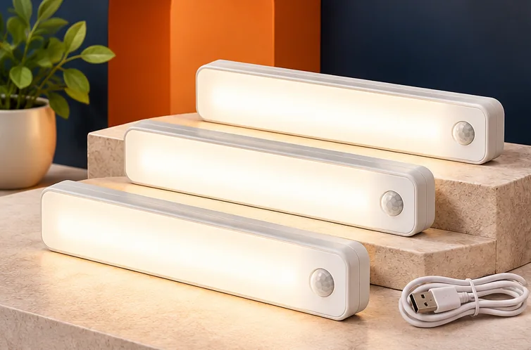 باك 3 مصابيح LED بحساس الحركة — قابلة للشحن وبلا أسلاك