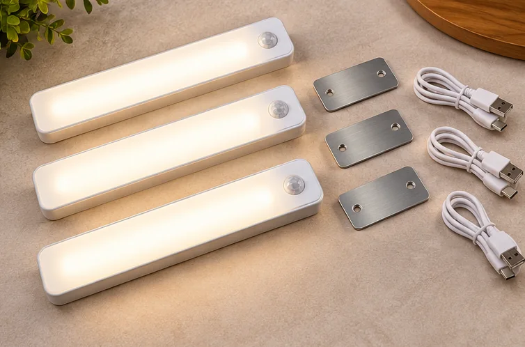 باك 3 مصابيح LED بحساس الحركة — قابلة للشحن وبلا أسلاك